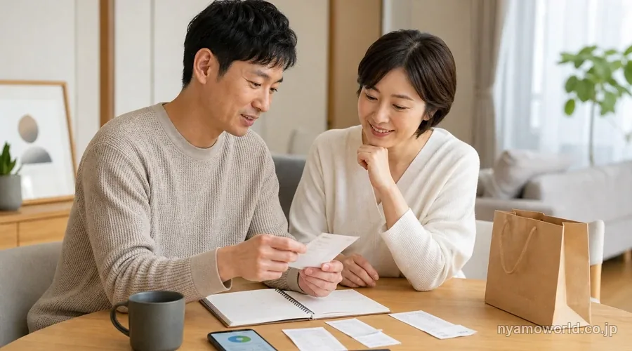 家族で世帯の支払いを1枚のセゾンカードに集約して家計を確認するイメージ